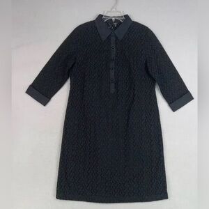 Talbots Black Eyelet Long Sleeve Dress